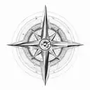 family tree with eagle and compass tattoo design idea