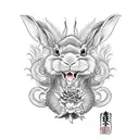 2 rabbits, 2 rats, monkey, rooster, dragon circling all tattoo design idea