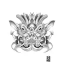 2 rabbits, 2 rats, monkey, rooster, dragon circling all tattoo design idea