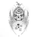 graveyard with headstones with the name Birgitta on it tattoo design idea