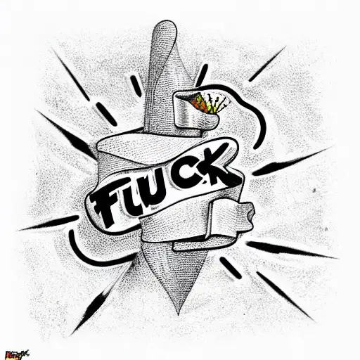 The inscription "Fuck it" tattoo design idea