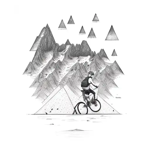 number 43,"this too shall pass",mountain bike, mountains tattoo design idea