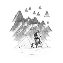 number 43,"this too shall pass",mountain bike, mountains tattoo design idea