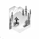 number 43,"this too shall pass",mountain bike, mountains tattoo design idea