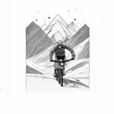 number 43,"this too shall pass",mountain bike, mountains tattoo design idea