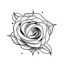 single flower that leads into a vine, single needle tattoo design idea