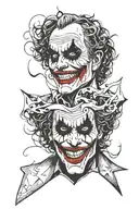 joker playing with faces tattoo design idea