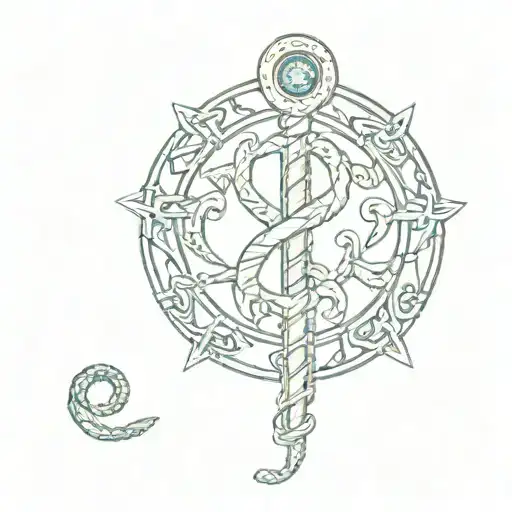 rod of Asclepius tattoo design idea
