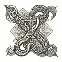 rod of Asclepius tattoo design idea