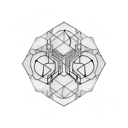 Hexagon pattern cyber bio ionic arm tattoo design idea