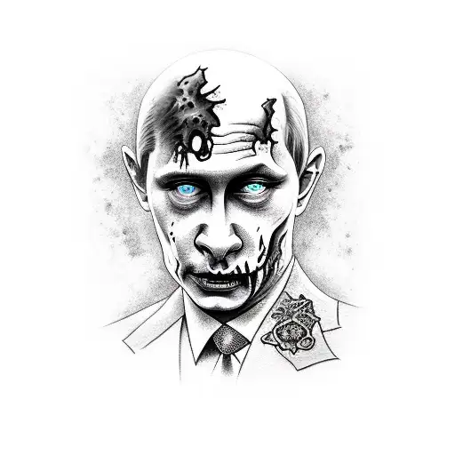 Zombie putin tattoo design idea