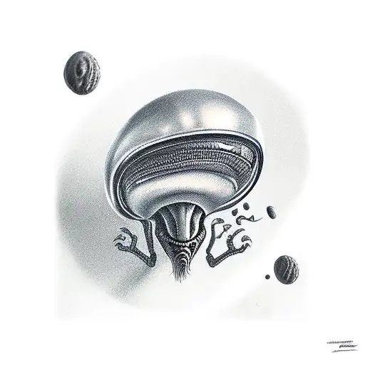 Alien does robbery tattoo design idea