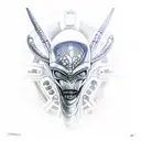 Alien does robbery tattoo design idea