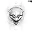 Alien does robbery tattoo design idea