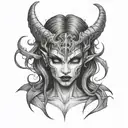 Succubus scary tattoo design idea