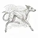 a greyhound chasing a rabbit tattoo design idea