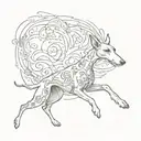 a greyhound chasing a rabbit tattoo design idea