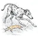 a greyhound chasing a rabbit tattoo design idea