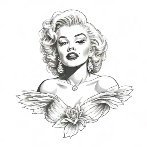 marilyn monroe mixed tattoo design idea