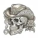 western skull tattoo design idea