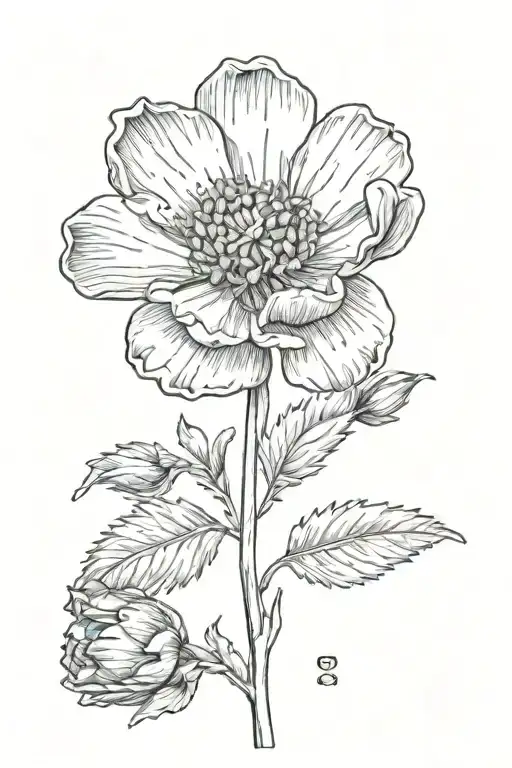 stamp buttercup flower tattoo design idea