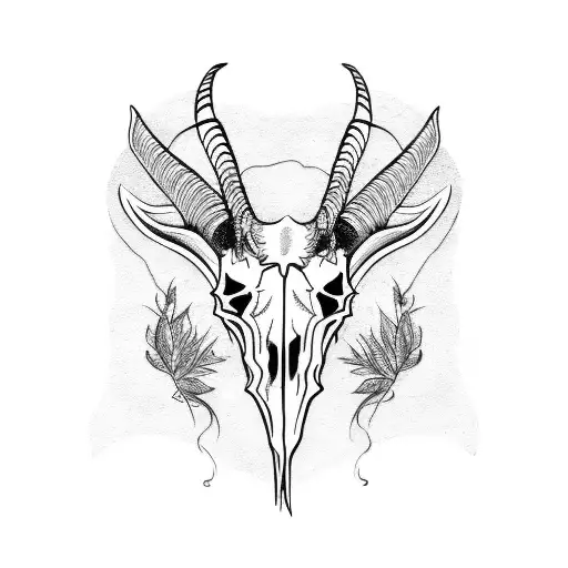 goat skull tattoo design idea