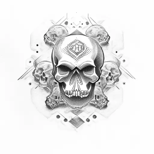 skull bear tattoo design idea