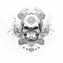 skull bear tattoo design idea