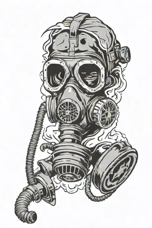 nuke gas mask tattoo design idea