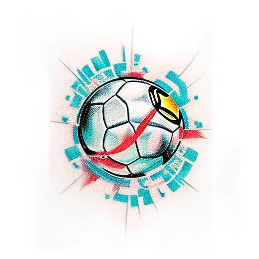 Incorporate a soccer ball into a design with a traditional style tattoo design idea