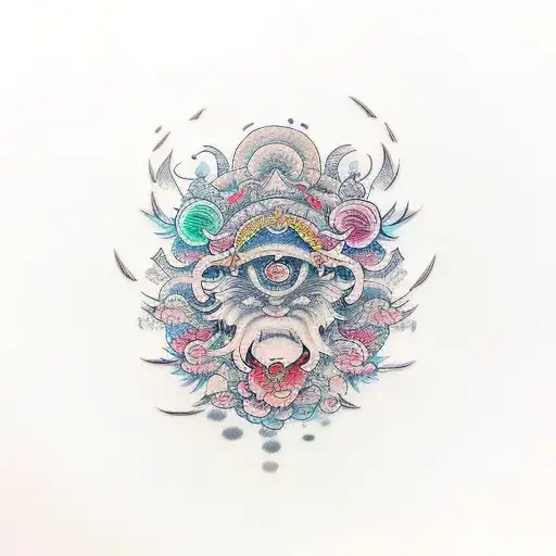 incomprehensible vague, light sketch, non-symmetrical  tattoo design idea