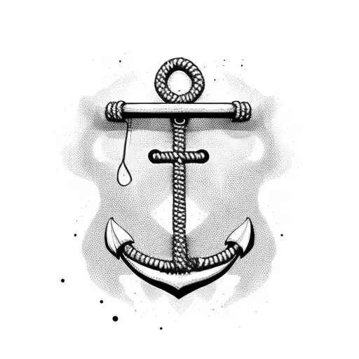 anchor with rope that spells out "Pop"  tattoo design idea
