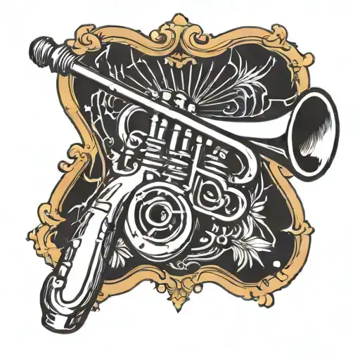 trombone tattoo design idea