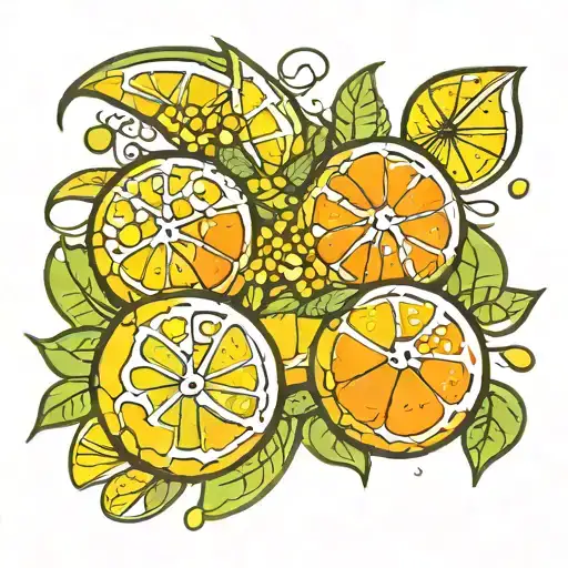 Hidden mickey symbol made out of lemons oranges and lime  tattoo design idea