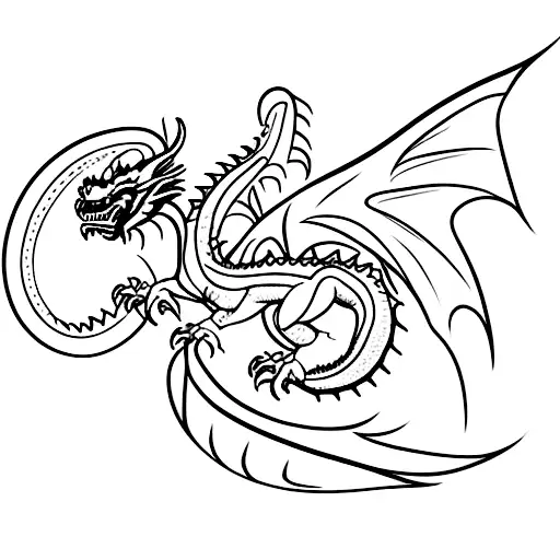 Western Dragon sitting tattoo design idea