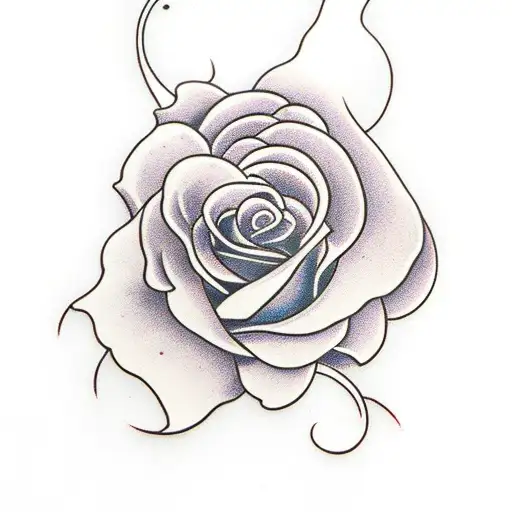 roses with fire tattoo design idea