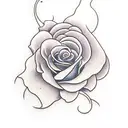 roses with fire tattoo design idea