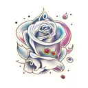 roses with fire tattoo design idea
