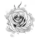 roses with flames tattoo design idea