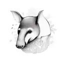 girl zoologist with a tapir tattoo design idea