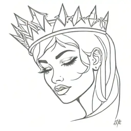 Tyrah with a princess crown  tattoo design idea