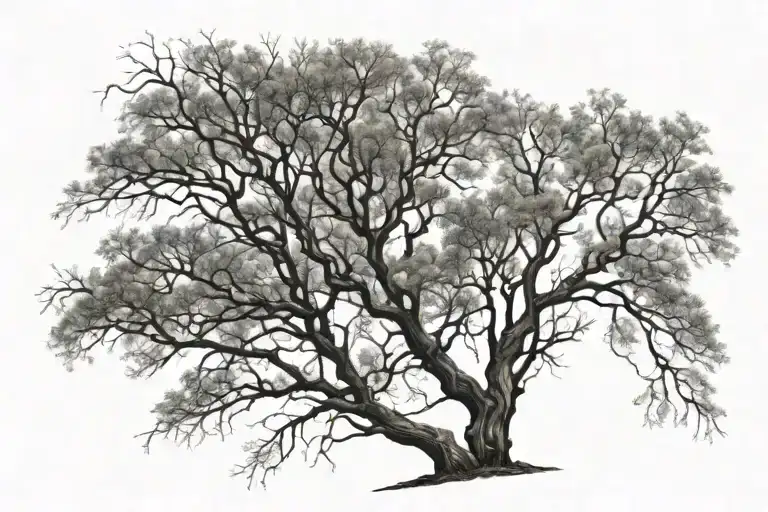 leafless tree branches in a forest tattoo design idea