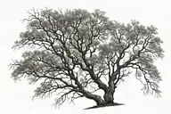 leafless tree branches in a forest tattoo design idea