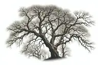 leafless tree branches in a forest tattoo design idea