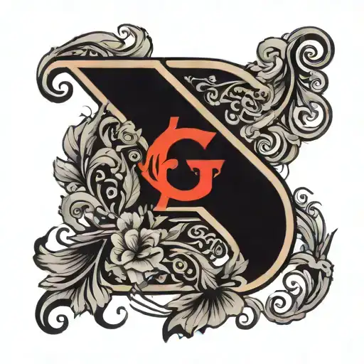 only a Big letter G in black tattoo design idea