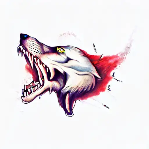 a wolf skull tattoo design idea