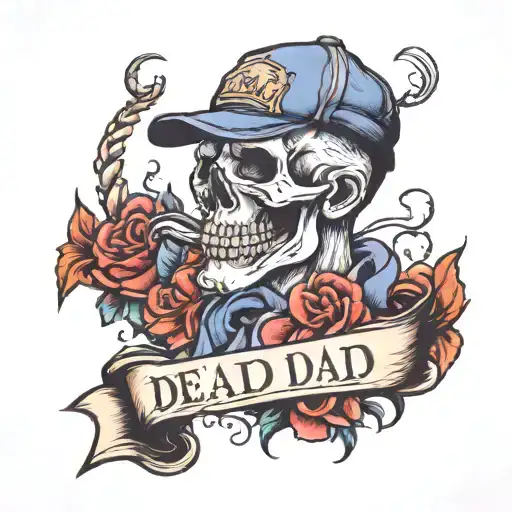 dead dad memorial tattoo design idea