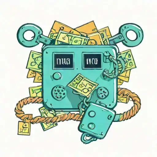 trust no on leg tattoo with money and ATM dice handcuffs intertwined  tattoo design idea