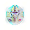 space with floating egyptian hieroglyphics tattoo design idea