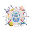 space with hieroglyphics tattoo design idea